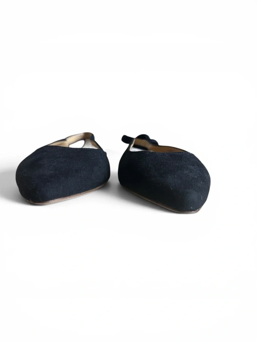J.Crew Black Suede Bow Slingback Pointed Toe d'Orsay Flats Size 8